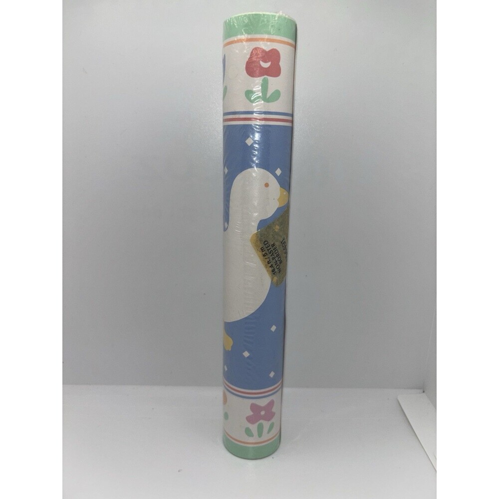 Vintage 80's Waverly Wallcovering Blue and White Goose Wall Border Non-Pasted